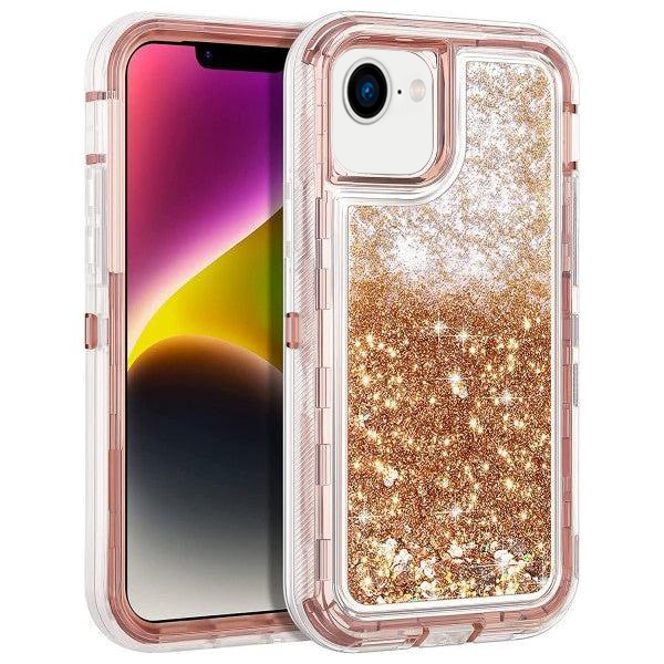 Entronix Case Compatible with iPhone 16E - Liquid Glitter Triple-Layer Heavy Duty Protection