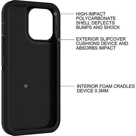 Entronix Heavy Duty Case for Apple iPhone 16 - Triple Layer Bumper Cover, Protective Smartphone Accessories - Entronix
