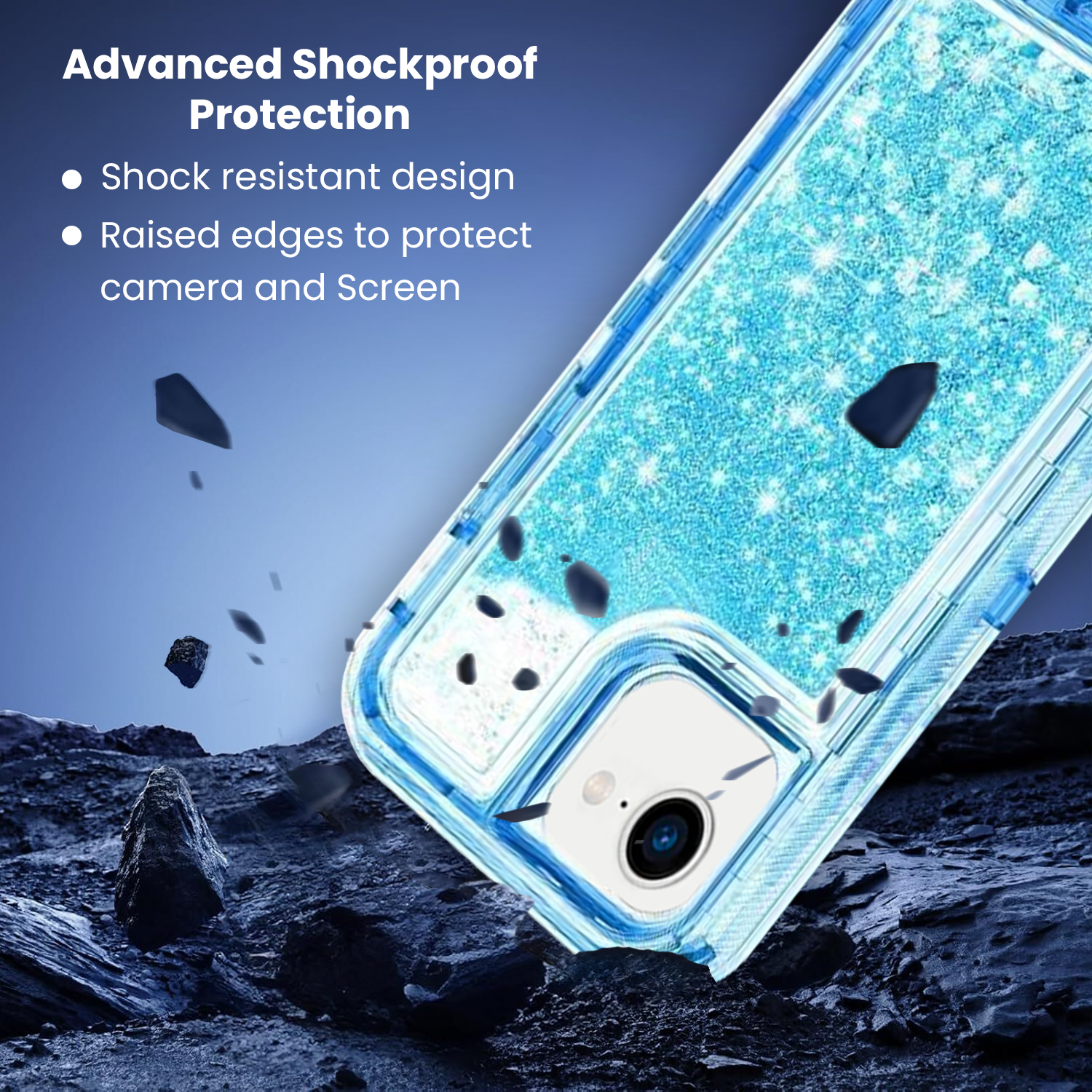 Entronix Case Compatible with iPhone 16E - Liquid Glitter Triple-Layer Heavy Duty Protection - Entronix