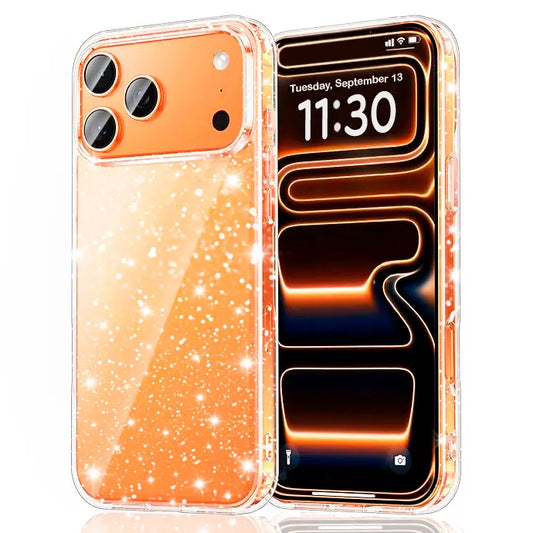 Entronix Case Compatible with iPhone 17 Pro Max - [Hard Back] Glitter Clear - Entronix