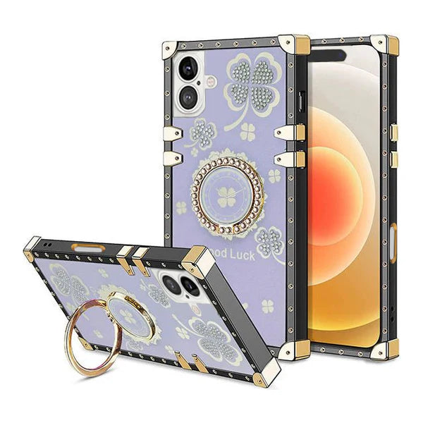 Entronix Cute Luxury Lucky Ring Case for Apple iPhone 16 Plus Case for Women Girls Built with Kickstand, Cute Love Soft TPU Back Cover - Entro Retail