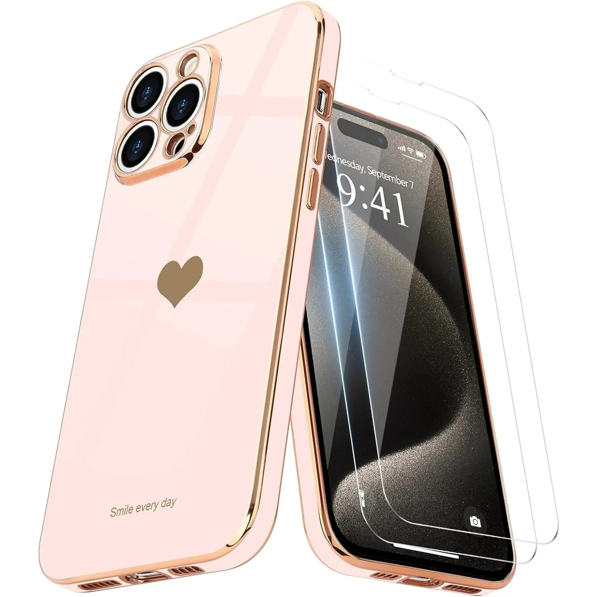 BU i14 Pro Max Heart - Rose 2TGClear