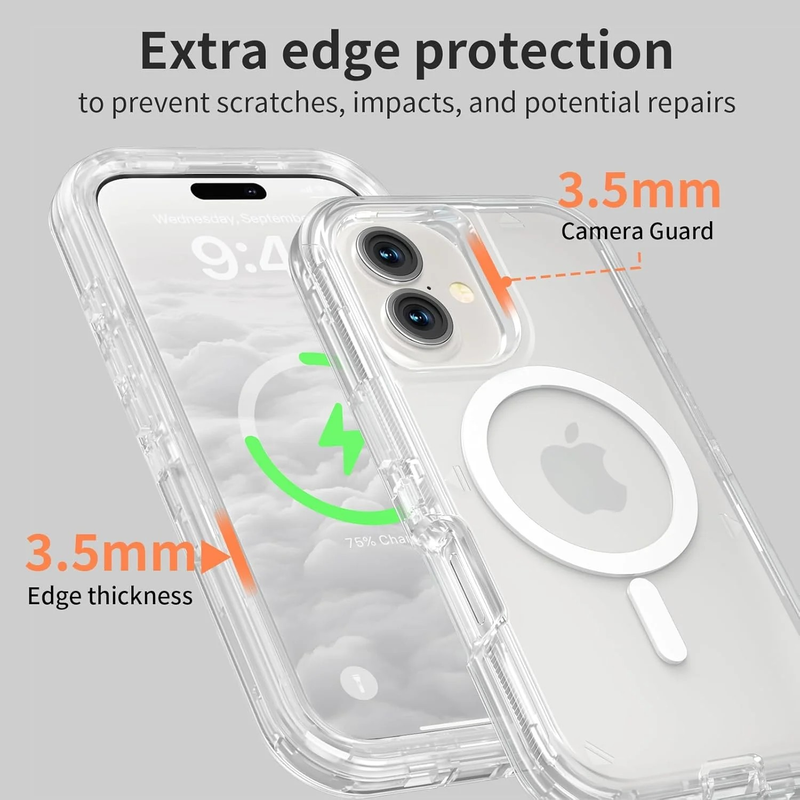 Entronix Bundle Compatible with iPhone 17 - [Magnetic] [Clear] Heavy Duty Case & 1 Clear Screen Protector - Entronix