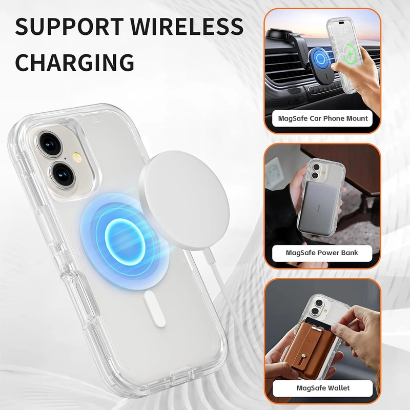Entronix [Magnetic] Case Compatible with iPhone 17 - [Clear] Triple-Layer Heavy Duty Protection - Entronix