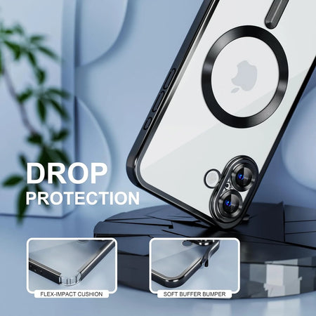 Entronix Apple iPhone 16 Plus [Magnetic-Compatible] Clear Shiny Case & 2 Tempered Glass Screen Protectors - Entronix