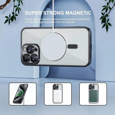 Entronix Apple iPhone 16 Pro [Magnetic-Compatible] Clear Shiny Case & 2 Tempered Glass Screen Protectors - Entronix