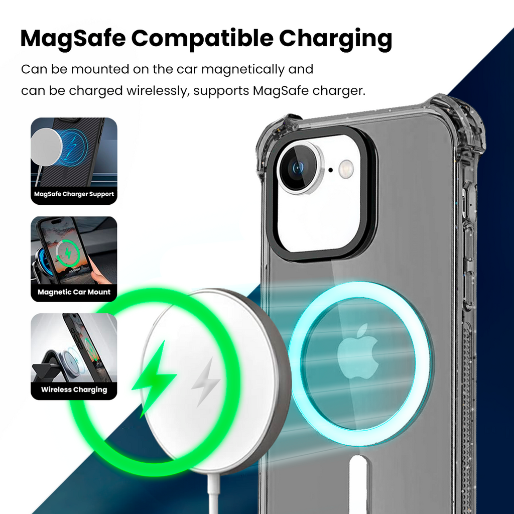 Entronix [Magnetic] Case Compatible with iPhone 16E - Clear Bounce Frame