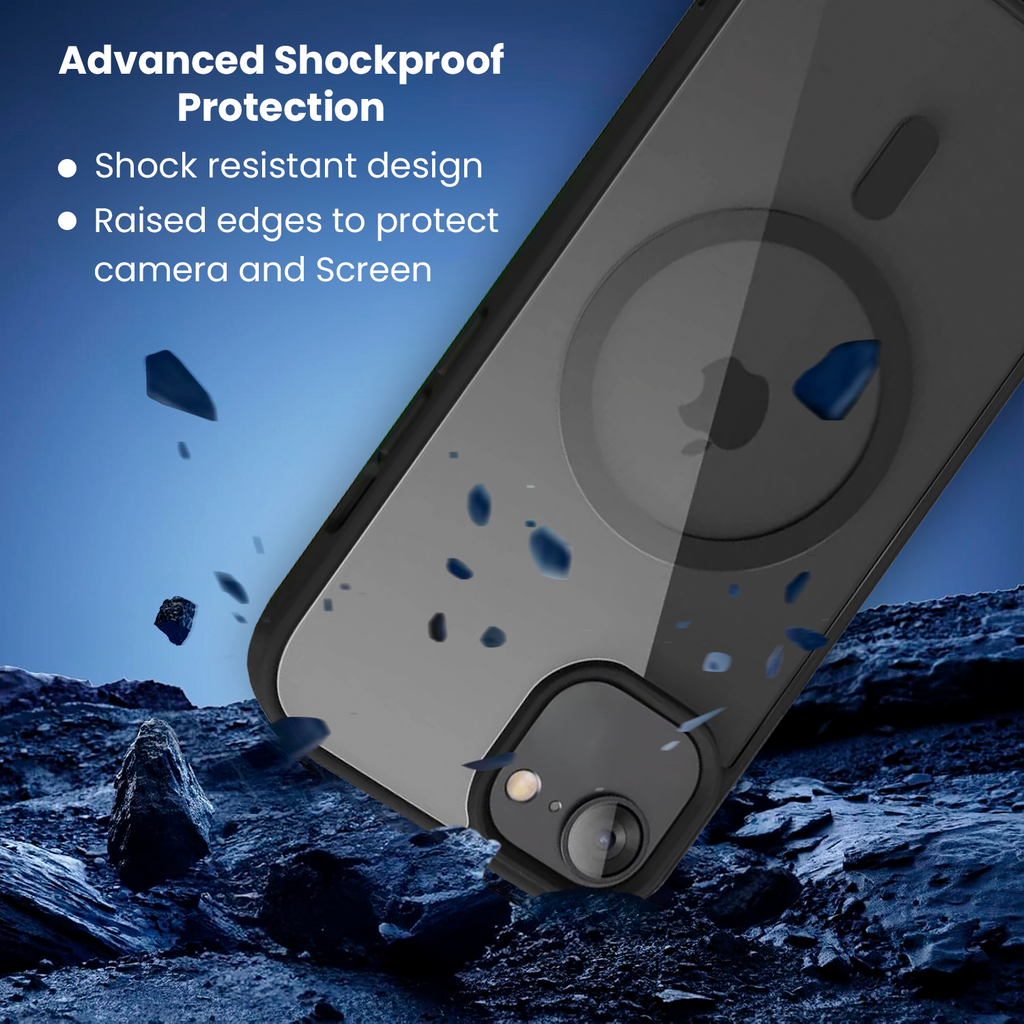 Entronix [Magnetic] Case Compatible with iPhone 16E - [Clear Back] Soft Matte Frame