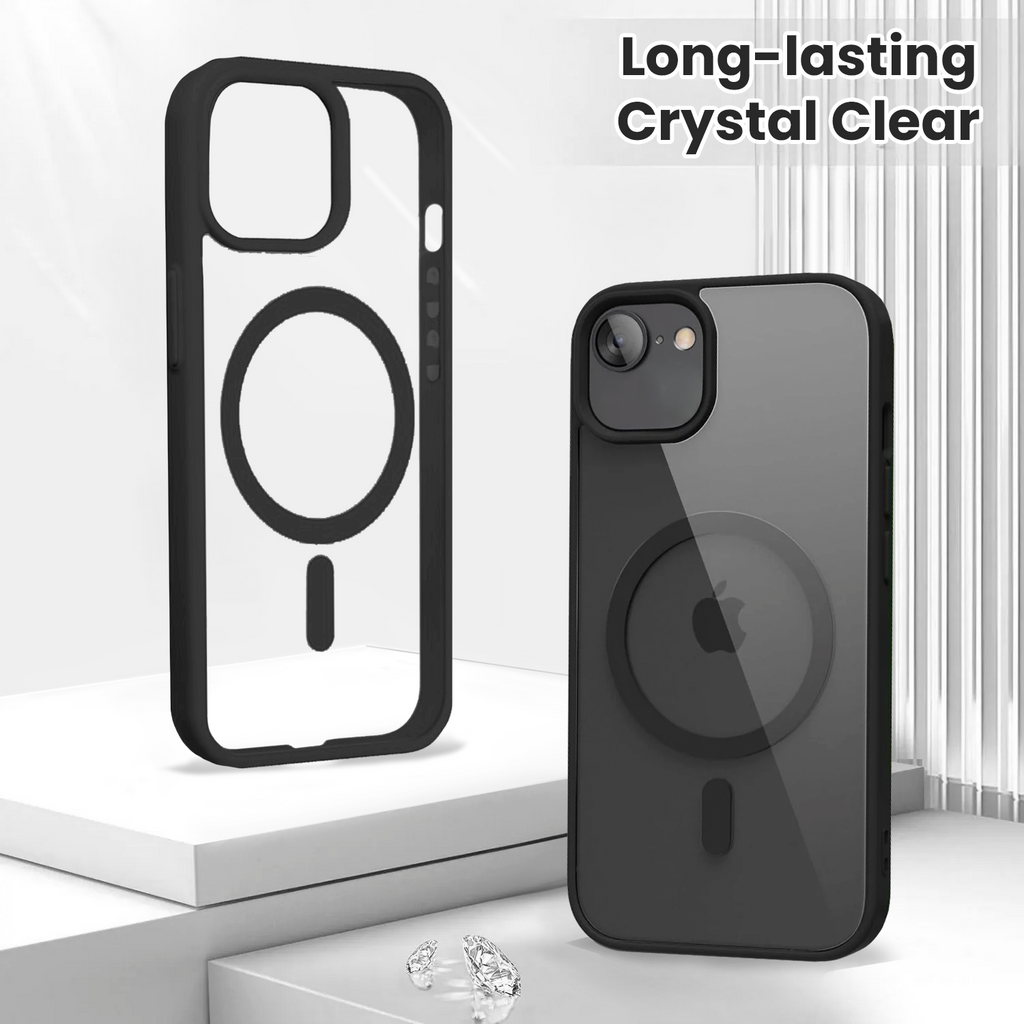 Entronix [Magnetic] Case Compatible with iPhone 16E - [Clear Back] Soft Matte Frame