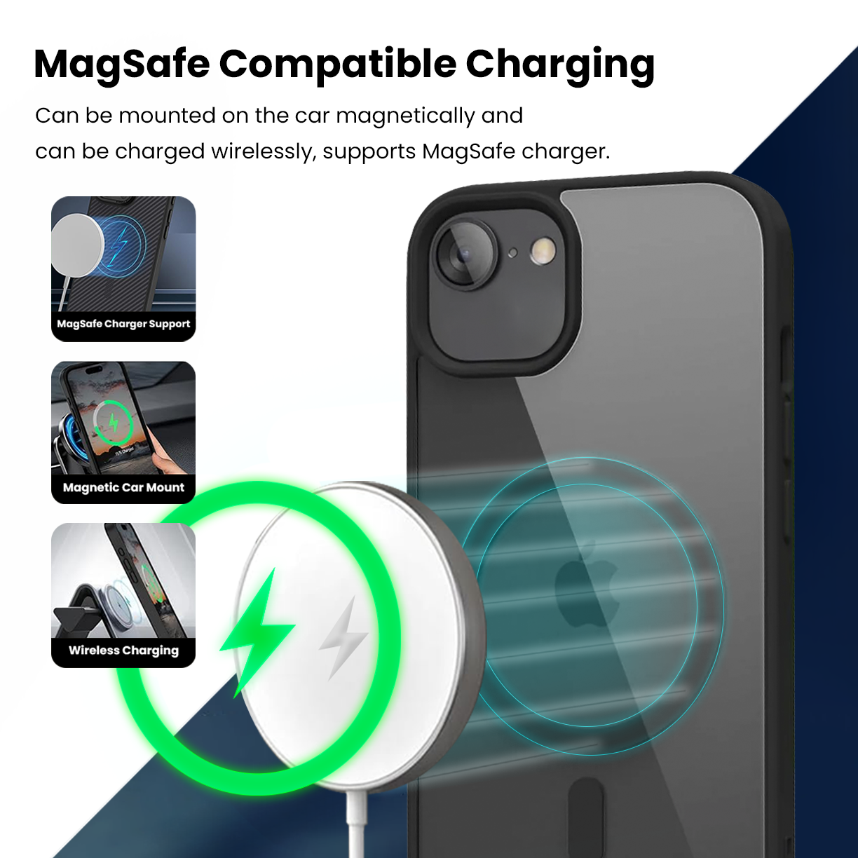 Entronix [Magnetic] Case Compatible with iPhone 17e - [Clear Back] Soft Matte Frame ENTRONIX