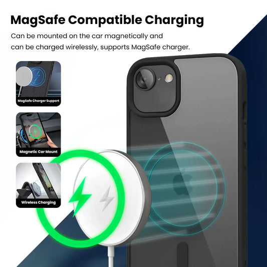 Entronix [Magnetic] Case Compatible with iPhone 17e - [Clear Back] Soft Matte Frame ENTRONIX