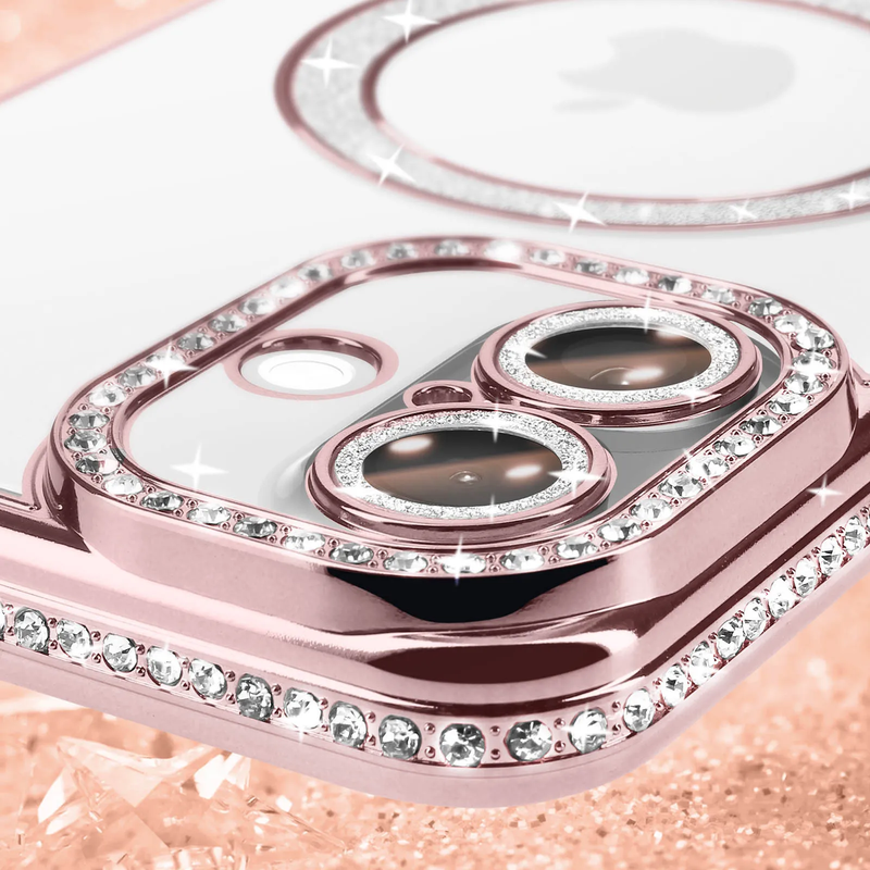 Entronix [Magnetic] Case Compatible with iPhone 17 - [Clear Back] Luxury Diamonds - Entronix