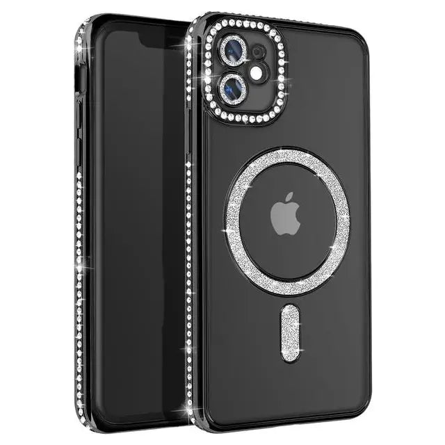 Entronix [Magnetic] Case Compatible with iPhone 11 - [Clear Back] Luxury Diamonds - Entronix