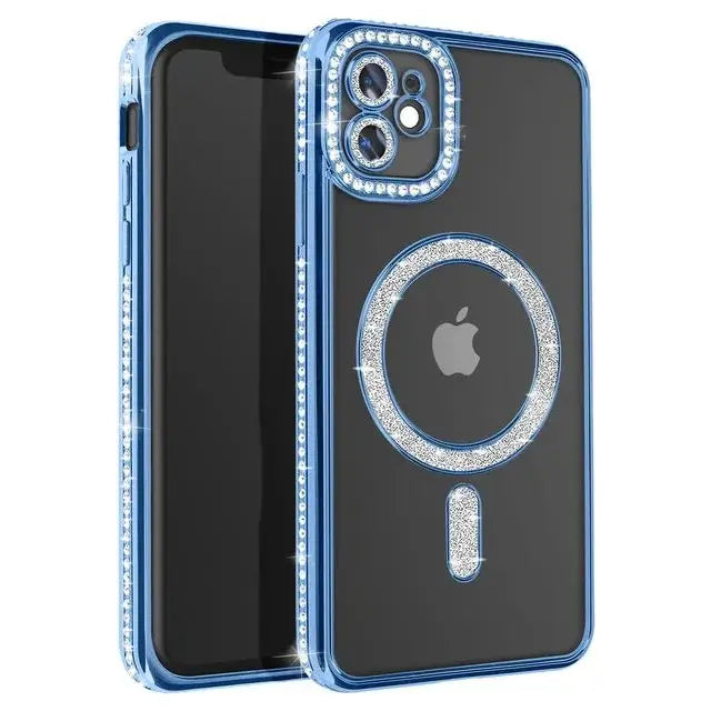 Entronix [Magnetic] Case Compatible with iPhone 11 - [Clear Back] Luxury Diamonds - Entronix