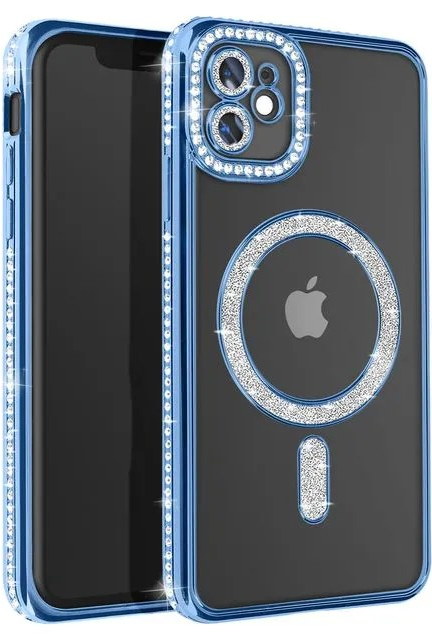 Entronix [Magnetic] Case Compatible with iPhone 11 - [Clear Back] Luxury Diamonds