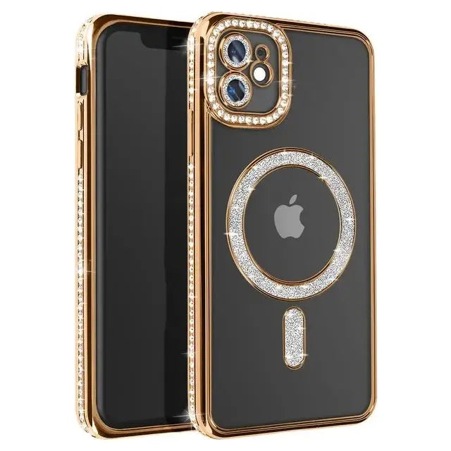 Entronix [Magnetic] Case Compatible with iPhone 11 - [Clear Back] Luxury Diamonds - Entronix