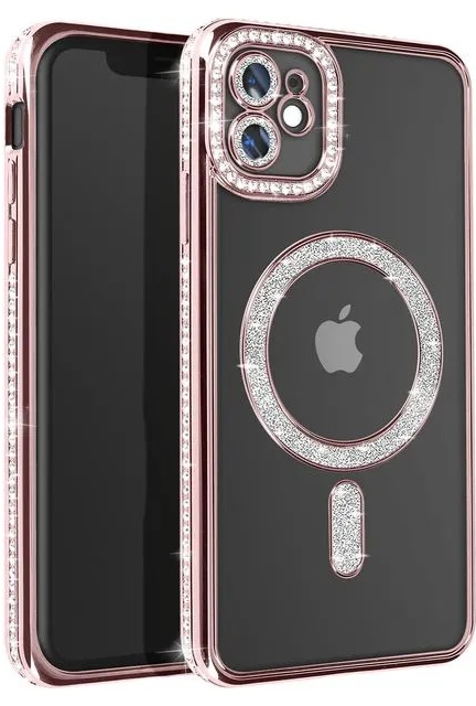 Entronix [Magnetic] Case Compatible with iPhone 11 - [Clear Back] Luxury Diamonds