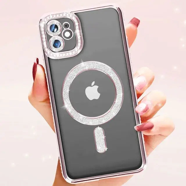 Entronix [Magnetic] Case Compatible with iPhone 11 - [Clear Back] Luxury Diamonds - Entronix