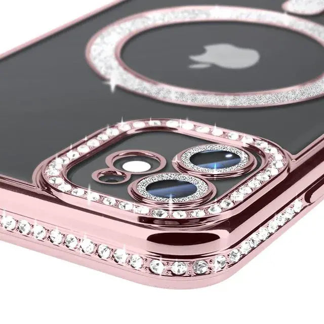 Entronix [Magnetic] Case Compatible with iPhone 11 - [Clear Back] Luxury Diamonds - Entronix