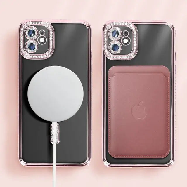 Entronix [Magnetic] Case Compatible with iPhone 11 - [Clear Back] Luxury Diamonds - Entronix