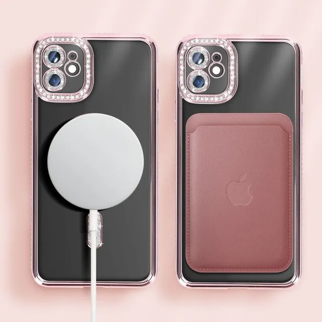 Entronix [Magnetic] Case Compatible with iPhone 11 - [Clear Back] Luxury Diamonds