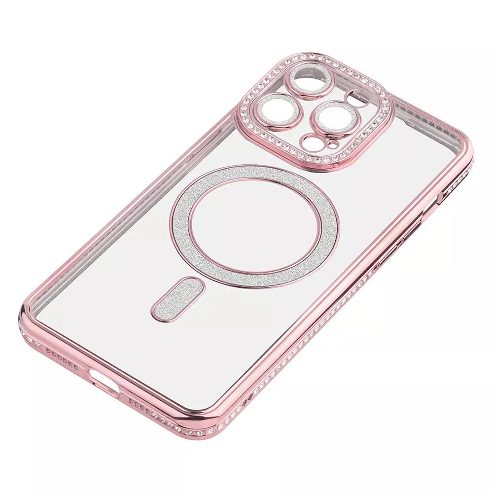 Entronix [Magnetic] Case Compatible with iPhone 14 Pro - [Clear Back] Luxury Diamonds