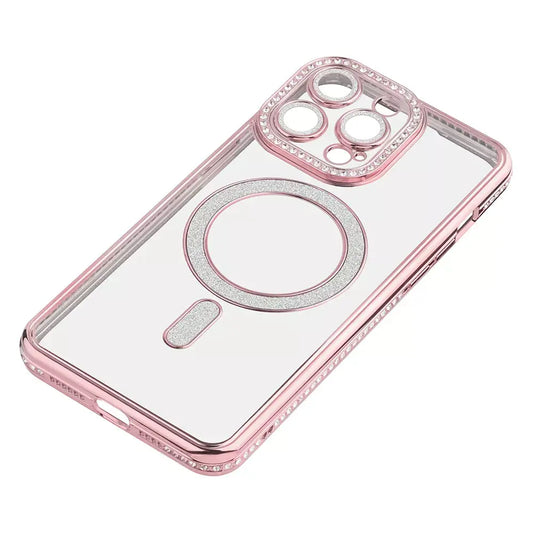 Entronix [Magnetic] Case Compatible with iPhone 14 - [Clear Back] Luxury Diamonds - Entronix