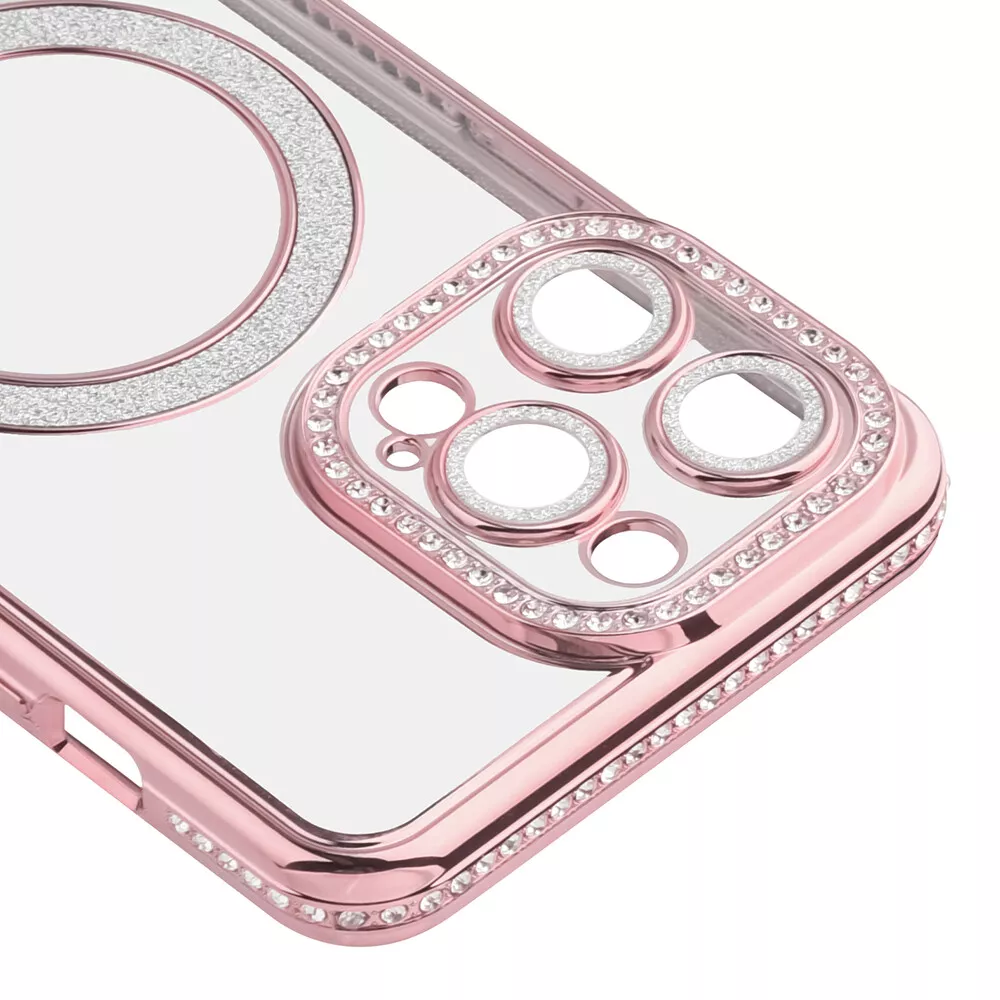 Entronix [Magnetic] Case Compatible with iPhone 13 Pro Max - [Clear Back] Luxury Diamonds