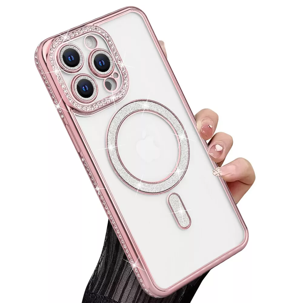 Entronix [Magnetic] Case Compatible with iPhone 13 Pro Max - [Clear Back] Luxury Diamonds