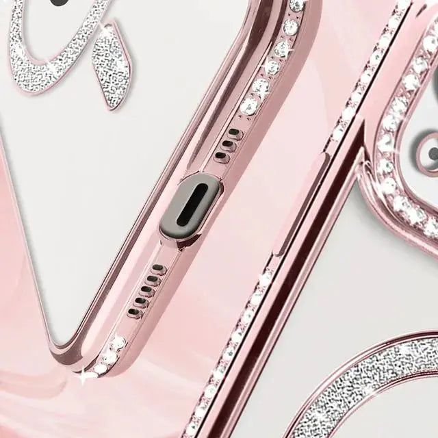 Entronix [Magnetic] Case Compatible with iPhone 15 Plus - [Clear Back] Luxury Diamonds - Entronix