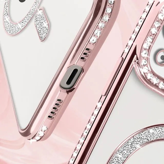 Entronix [Magnetic] Case Compatible with iPhone 15 Plus - [Clear Back] Luxury Diamonds