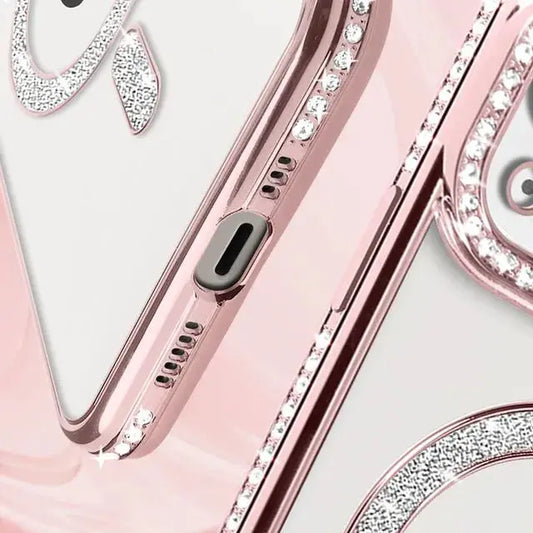 Entronix [Magnetic] Case Compatible with iPhone 15 Plus - [Clear Back] Luxury Diamonds - Entronix