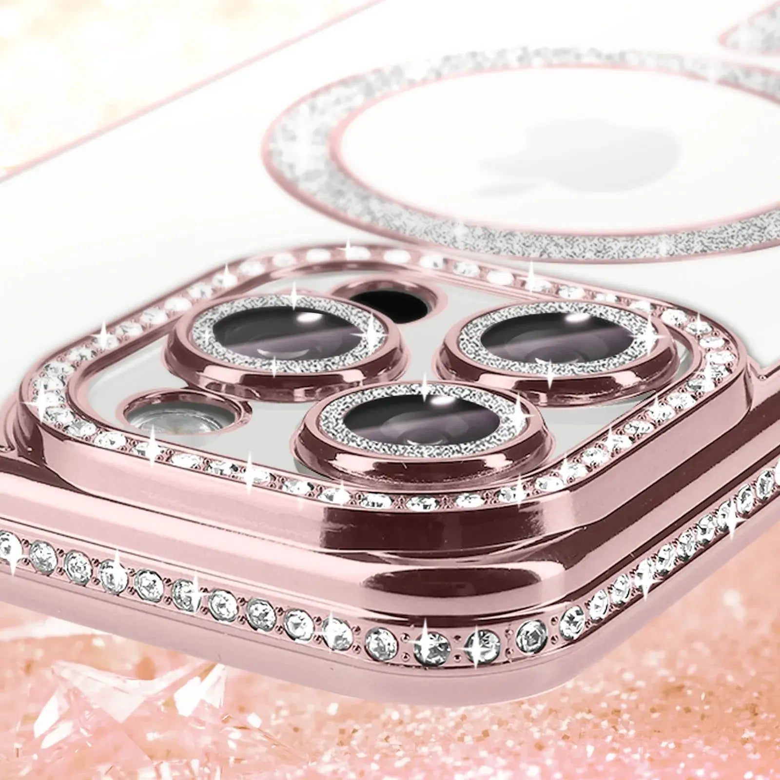 Entronix [Magnetic] Case Compatible with iPhone 16 Pro Max - [Clear Back] Luxury Diamonds - Entronix