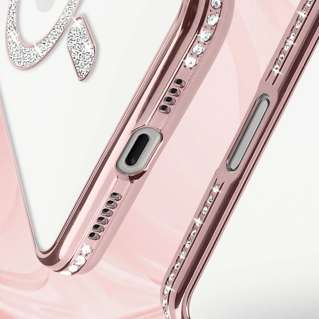 Entronix [Magnetic] Case Compatible with iPhone 16 Pro - [Clear Back] Luxury Diamonds