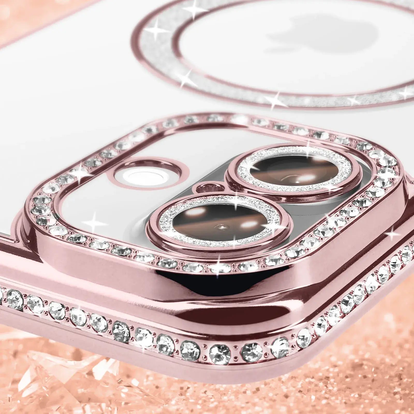 Entronix [Magnetic] Case Compatible with iPhone 16 Plus - [Clear Back] Luxury Diamonds - Entronix