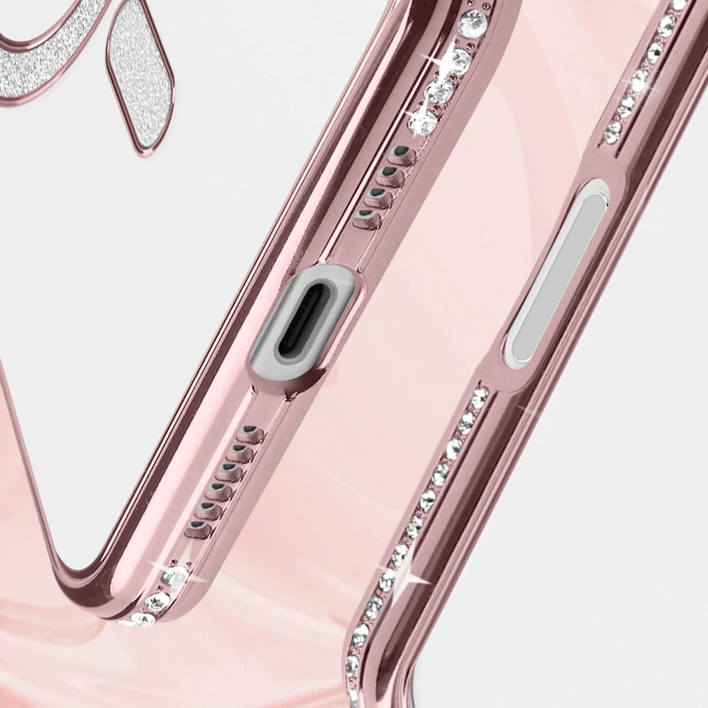 Entronix [Magnetic] Case Compatible with iPhone 16 Plus - [Clear Back] Luxury Diamonds