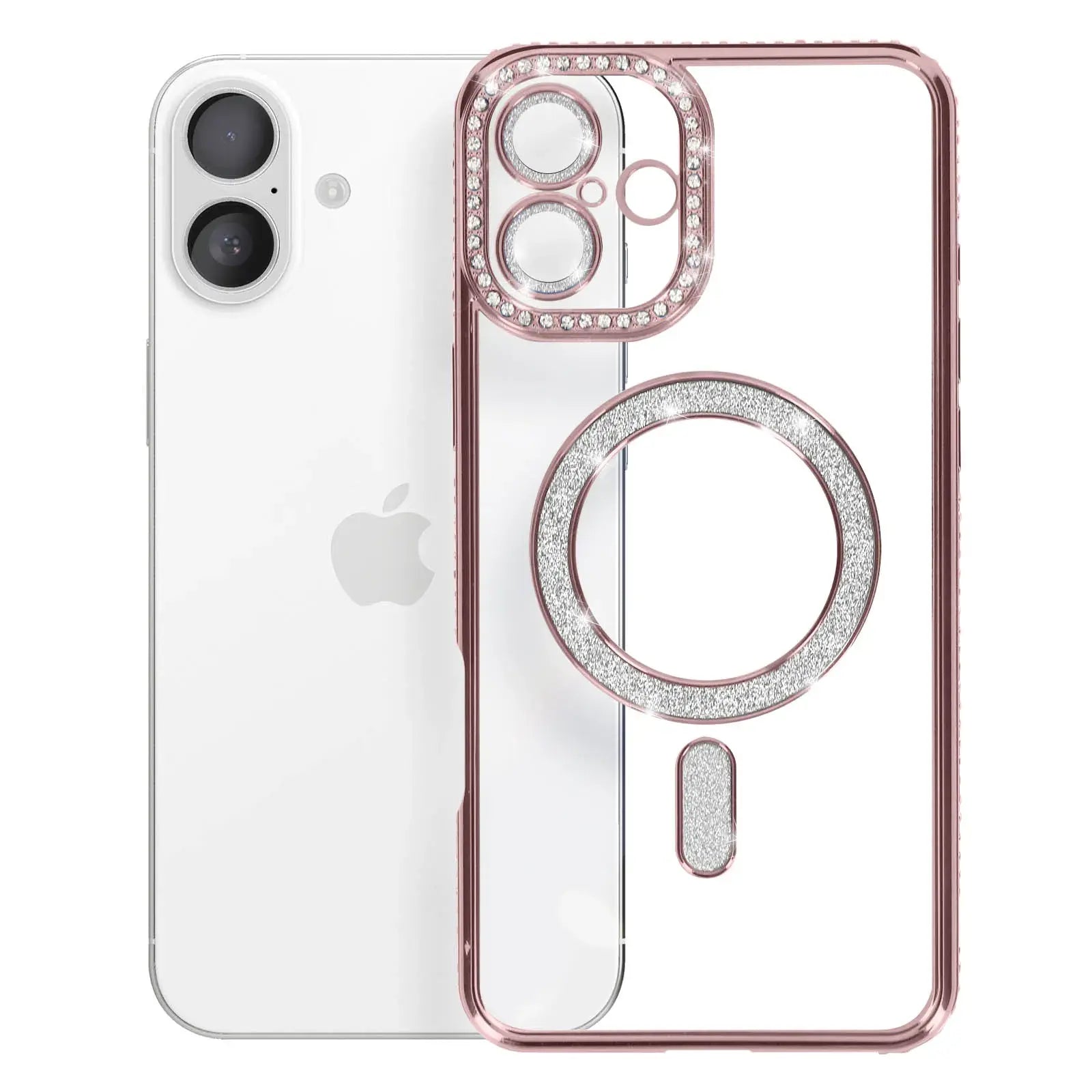 Entronix [Magnetic] Case Compatible with iPhone 16 Plus - [Clear Back] Luxury Diamonds - Entronix