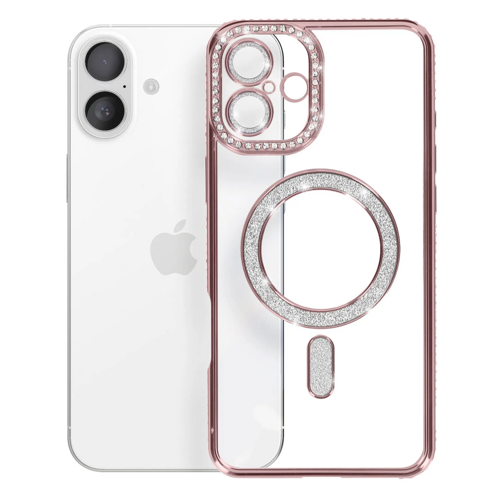 Entronix [Magnetic] Case Compatible with iPhone 16 Plus - [Clear Back] Luxury Diamonds