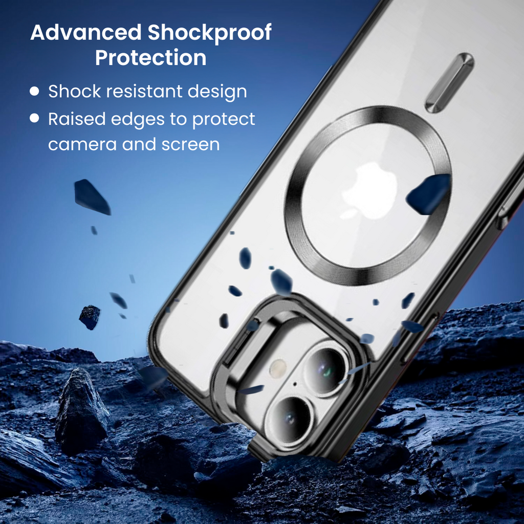 Entronix [Magnetic] Case Compatible with iPhone 16 Plus - [Clear Back] Glossy Cover w/ Cam Stand