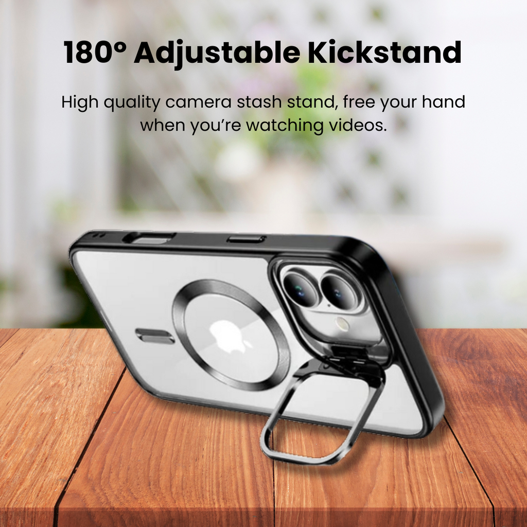 Entronix [Magnetic] Case Compatible with iPhone 16 Plus - [Clear Back] Glossy Cover w/ Cam Stand