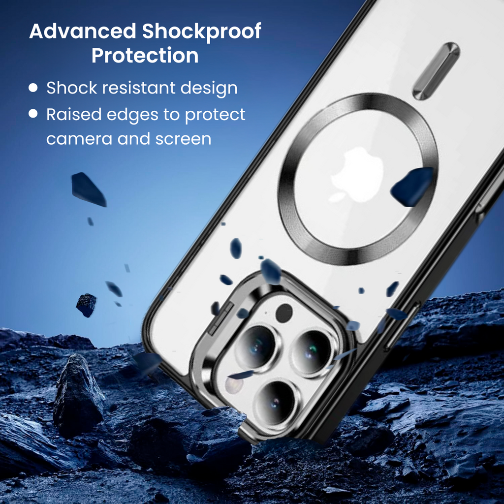 Entronix [Magnetic] Case Compatible with iPhone 16 Pro Max - [Clear Back] Glossy Cover w/ Cam Stand