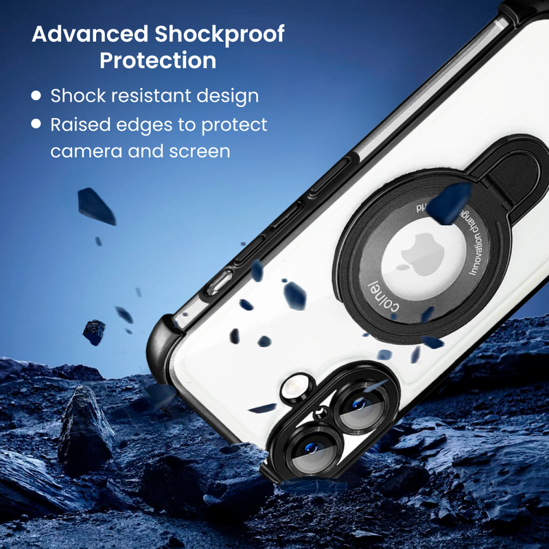 Entronix [Magnetic] Case Compatible with iPhone 17 - [Clear Back] Luxury Glossy Gripstand