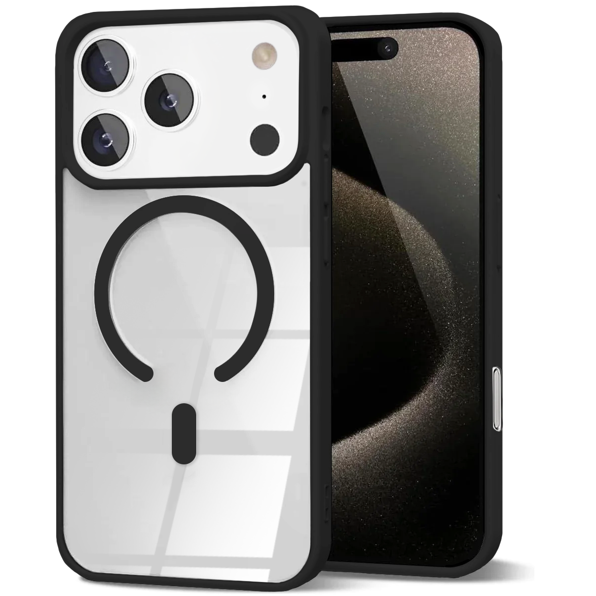 Entronix [Magnetic] Case Compatible with iPhone 17 Pro Max - [Clear Back] Soft Matte Frame - Entronix