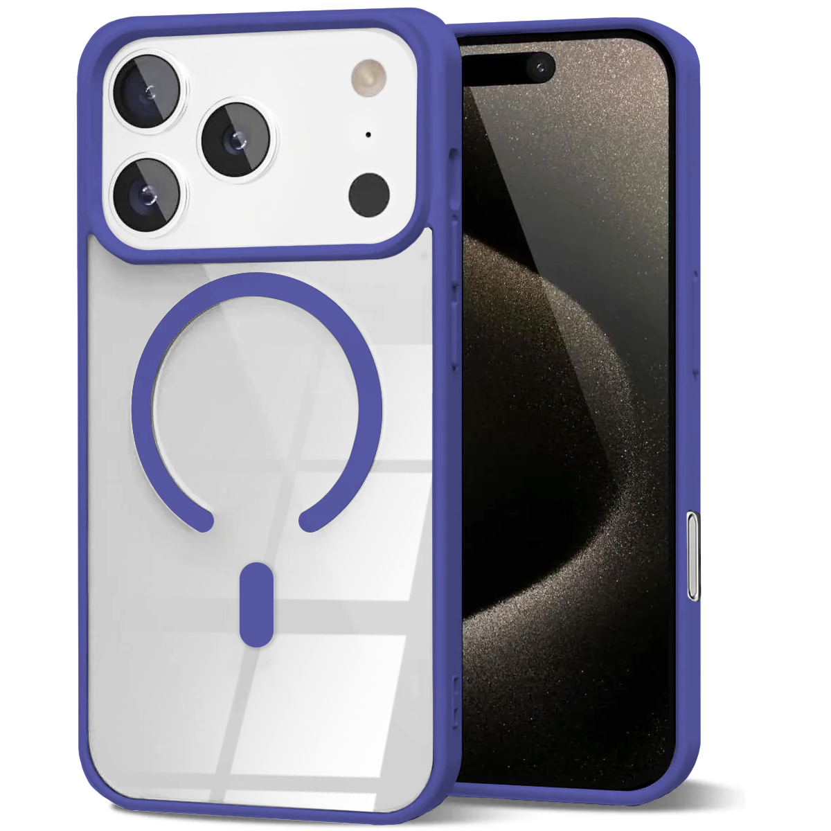 Entronix [Magnetic] Case Compatible with iPhone 17 Pro Max - [Clear Back] Soft Matte Frame - Entronix
