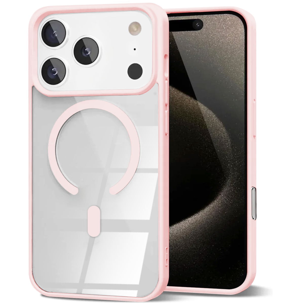 Entronix [Magnetic] Case Compatible with iPhone 17 Pro Max - [Clear Back] Soft Matte Frame - Entronix