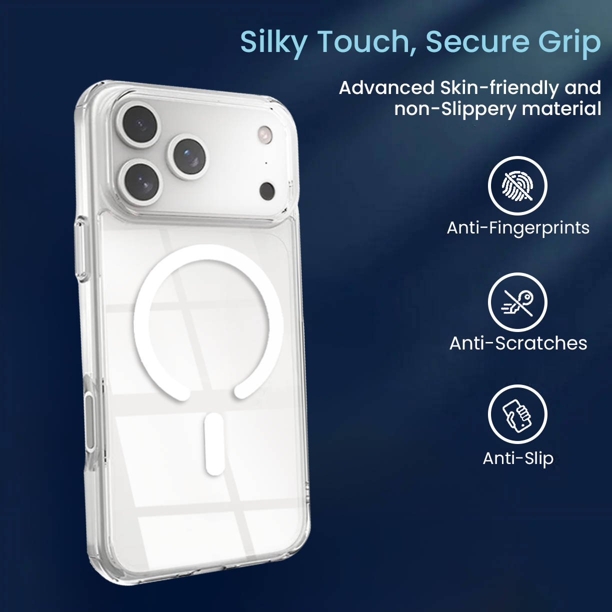 Entronix [Magnetic] Case Compatible with iPhone 17 Pro Max - [Hard Back] Slim Clear - Entronix