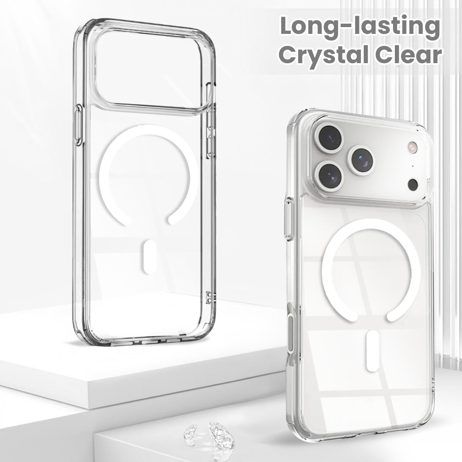 Entronix [Magnetic] Case Compatible with iPhone 17 Pro Max - [Hard Back] Slim Clear - Entronix