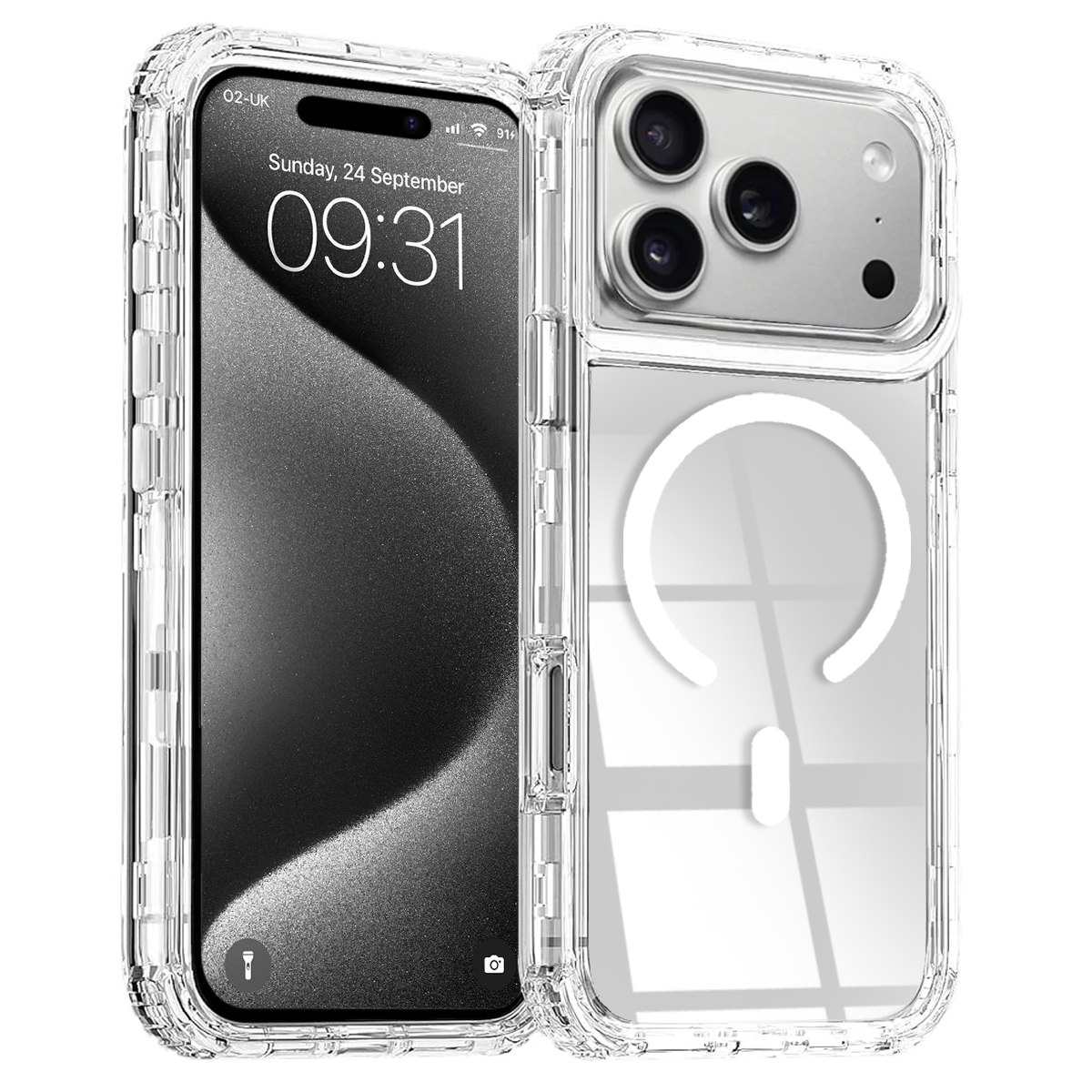 Entronix [Magnetic] Case Compatible with iPhone 17 Pro Max - [Clear] Triple-Layer Heavy Duty Protection - Entronix
