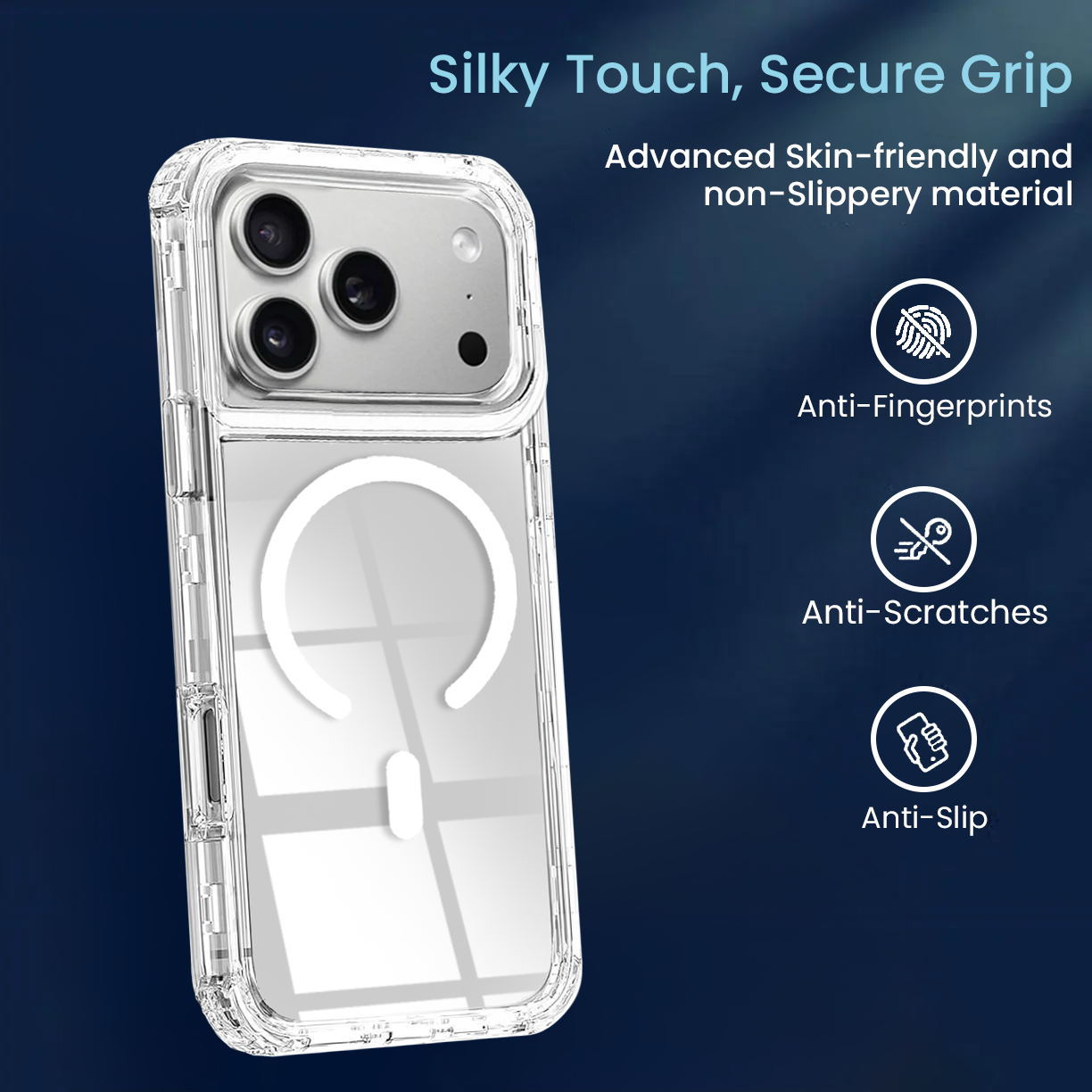 Entronix [Magnetic] Case Compatible with iPhone 17 Pro Max - [Clear] Triple-Layer Heavy Duty Protection - Entronix