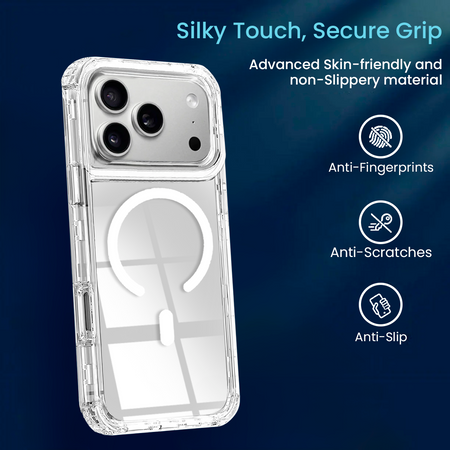 Entronix [Magnetic] Case Compatible with iPhone 17 Pro Max - [Clear] Triple-Layer Heavy Duty Protection - Entronix